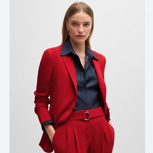 Philosophy Vibrant Red One Button Lined Blazer Small - Picture 6 of 6